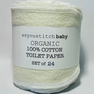 Reusable Organic Toilet Paper. Un-toilet paper. Family Cloths. Bidet Wipes. 1 Ply. 4x10 inches Unbleached