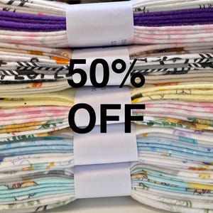 Cloth Baby Wipes. 8x8 100% cotton flannel. Eco friendly reusable washable cloth wipes and/or napkins. Discontinued Prints
