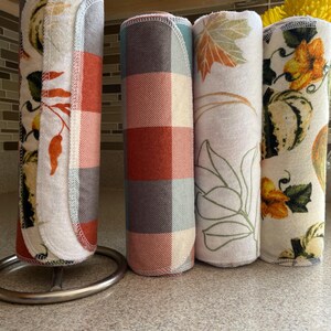 Handgemaakte 100% katoenen flanellen handdoeken. Herbruikbare papieren handdoek. Geen papieren handdoeken. Papierloze handdoeken. 12 x 10. Herfsthanddoeken