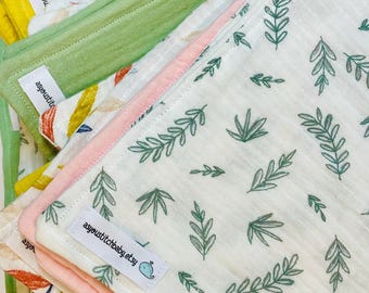 Mousseline/Lingettes pour le rein/Lot de deux/100 % coton/Double épaisseur/Taille 12 x 18