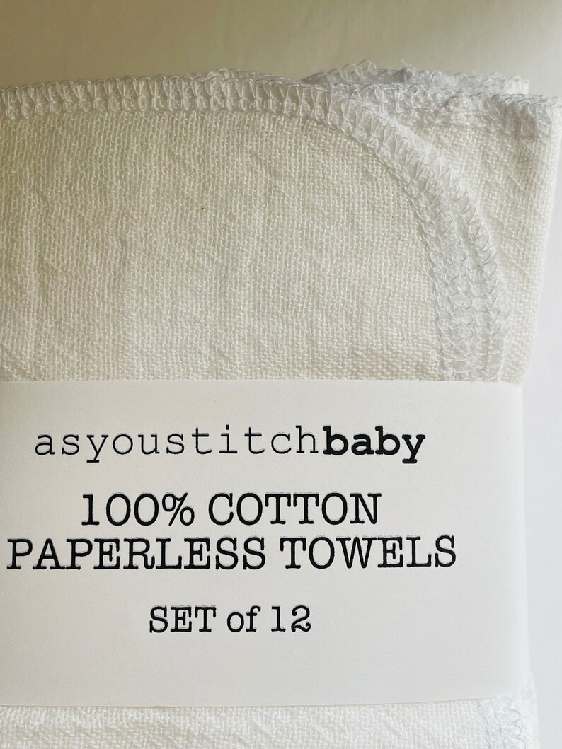 Paperless Paper Towels. Reusable Paper Towels. 100% Cotton Natural Fiber. Un-Paper Towels. Cloth Paper Towels. Paperless Towels 12x12 in. image 5