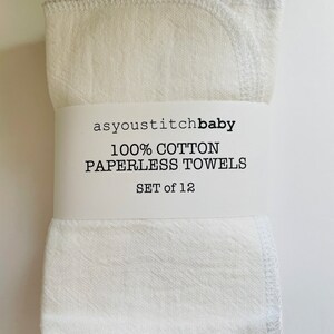 Paperless Paper Towels. Reusable Paper Towels. 100% Cotton Natural Fiber. Un-Paper Towels. Cloth Paper Towels. Paperless Towels 12x12 in. image 3