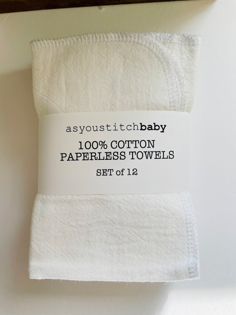 Paperless Paper Towels. Reusable Paper Towels. 100% Cotton Natural Fiber. Un-Paper Towels. Cloth Paper Towels. Paperless Towels 12x12 in. image 3