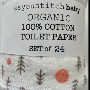 Reusable Organic Toilet Paper. Un-toilet paper. Family Cloths. Bidet Wipes. 1 Ply. 4x10 inches Forest White