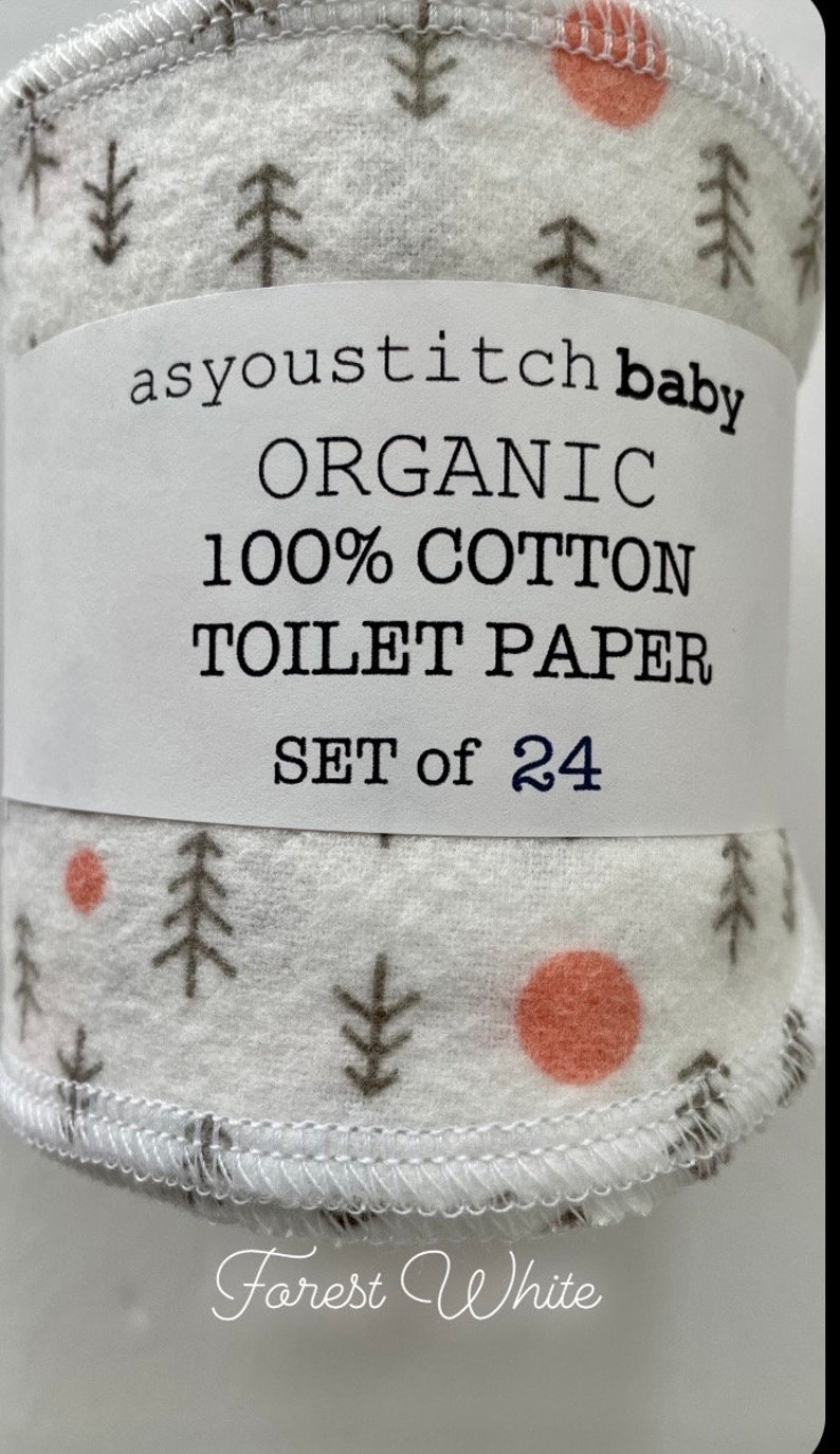 Reusable Organic Toilet Paper. Un-toilet paper. Family Cloths. Bidet Wipes. 1 Ply. 4x10 inches Forest White