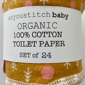 Reusable Organic Toilet Paper. Un-toilet paper. Family Cloths. Bidet Wipes. 1 Ply. 4x10 inches Forest Gold