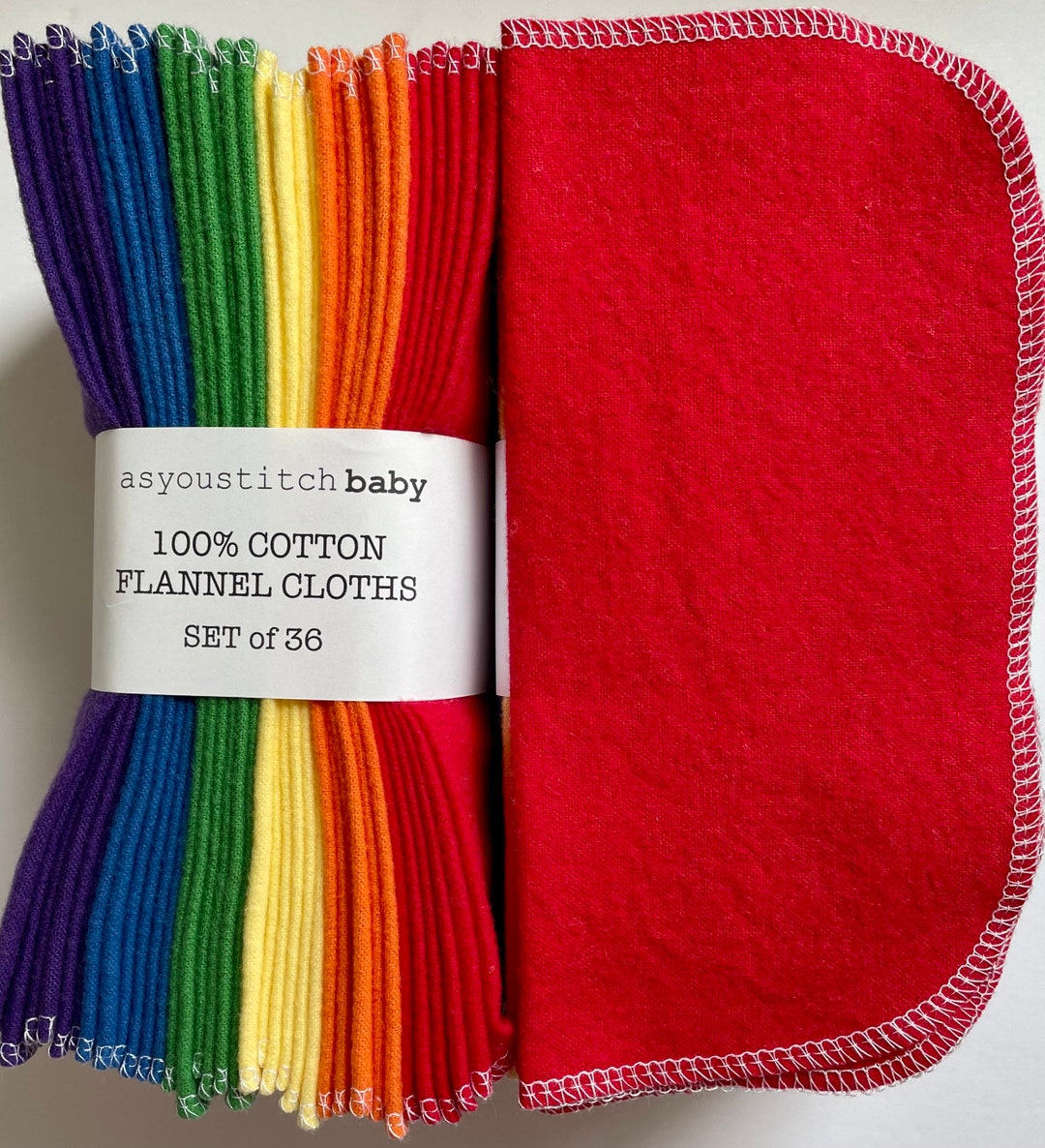 Handmade. Cloth Baby Wipes . 8x8 Cotton Flannel. Eco Friendly Reusable