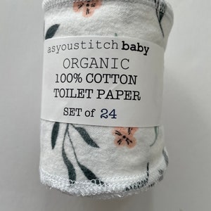 Reusable Organic Toilet Paper. Un-toilet paper. Family Cloths. Bidet Wipes. 1 Ply. 4x10 inches Leaves and Mushrooms