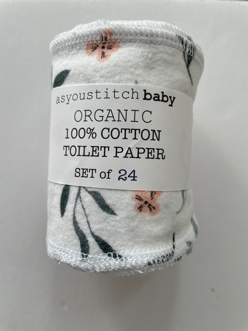 Reusable Organic Toilet Paper. Un-toilet paper. Family Cloths. Bidet Wipes. 1 Ply. 4x10 inches Leaves and Mushrooms
