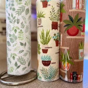 Toalhas de flanela 100% algodão feitas à mão. Toalha de papel reutilizável. Toalhas sem papel. Toalhas sem papel. 12x10.Plantas