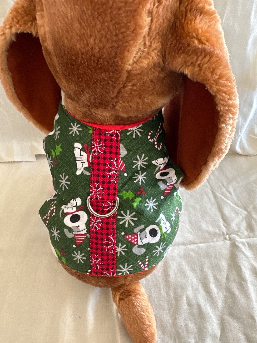 Candy Cane Dog Harness Vest Holiday Harness Vest Christmas Harness Vest