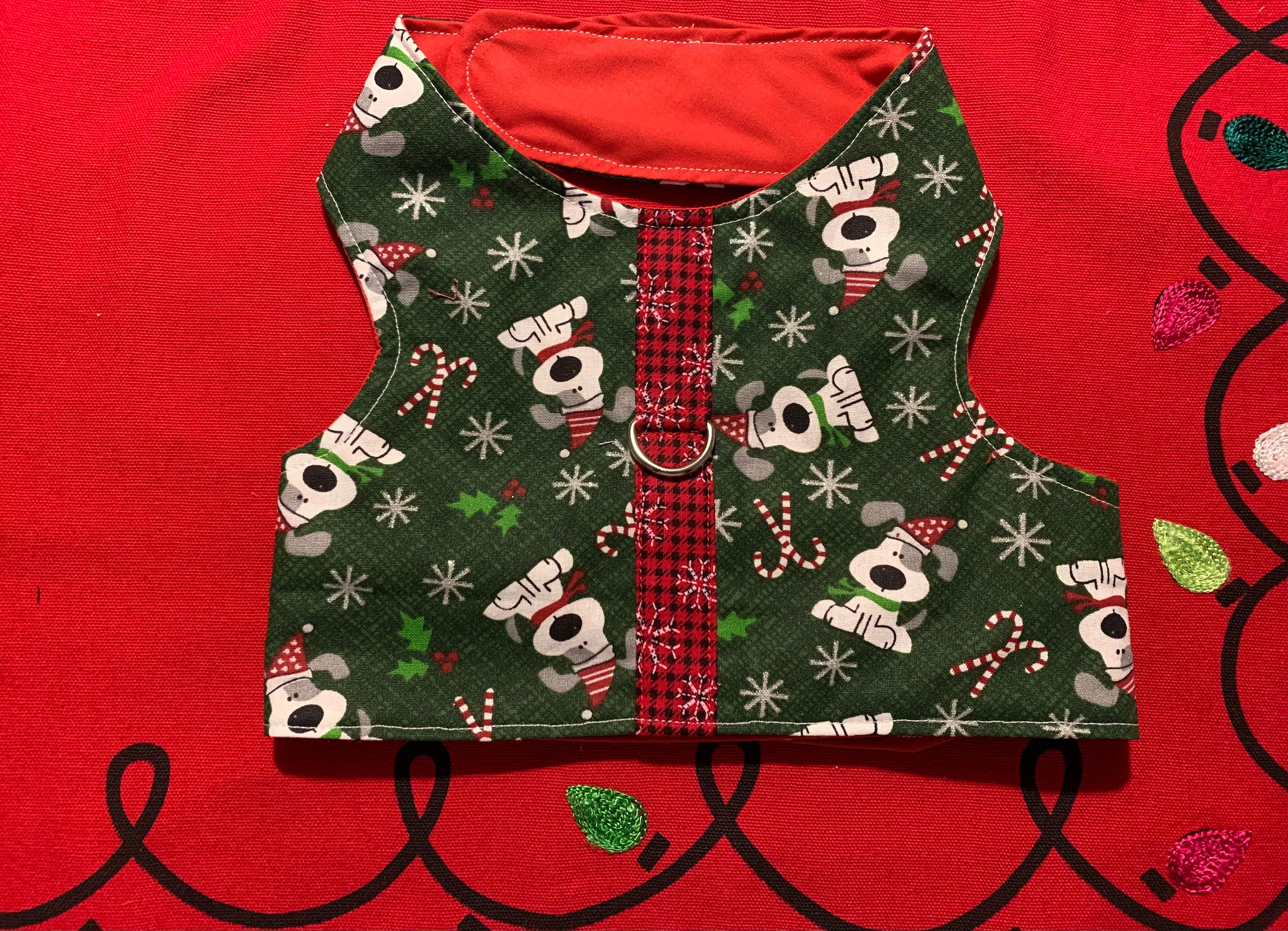 Candy Cane Dog Harness Vest Holiday Harness Vest Christmas Harness Vest