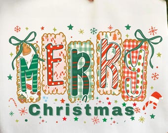 Merry Christmas Png, Coquette Christmas Cake Png, Floral Preppy Christmas Tree Bow Png, Merry & Bright Png, Preppy Christmas Png, Bow Png