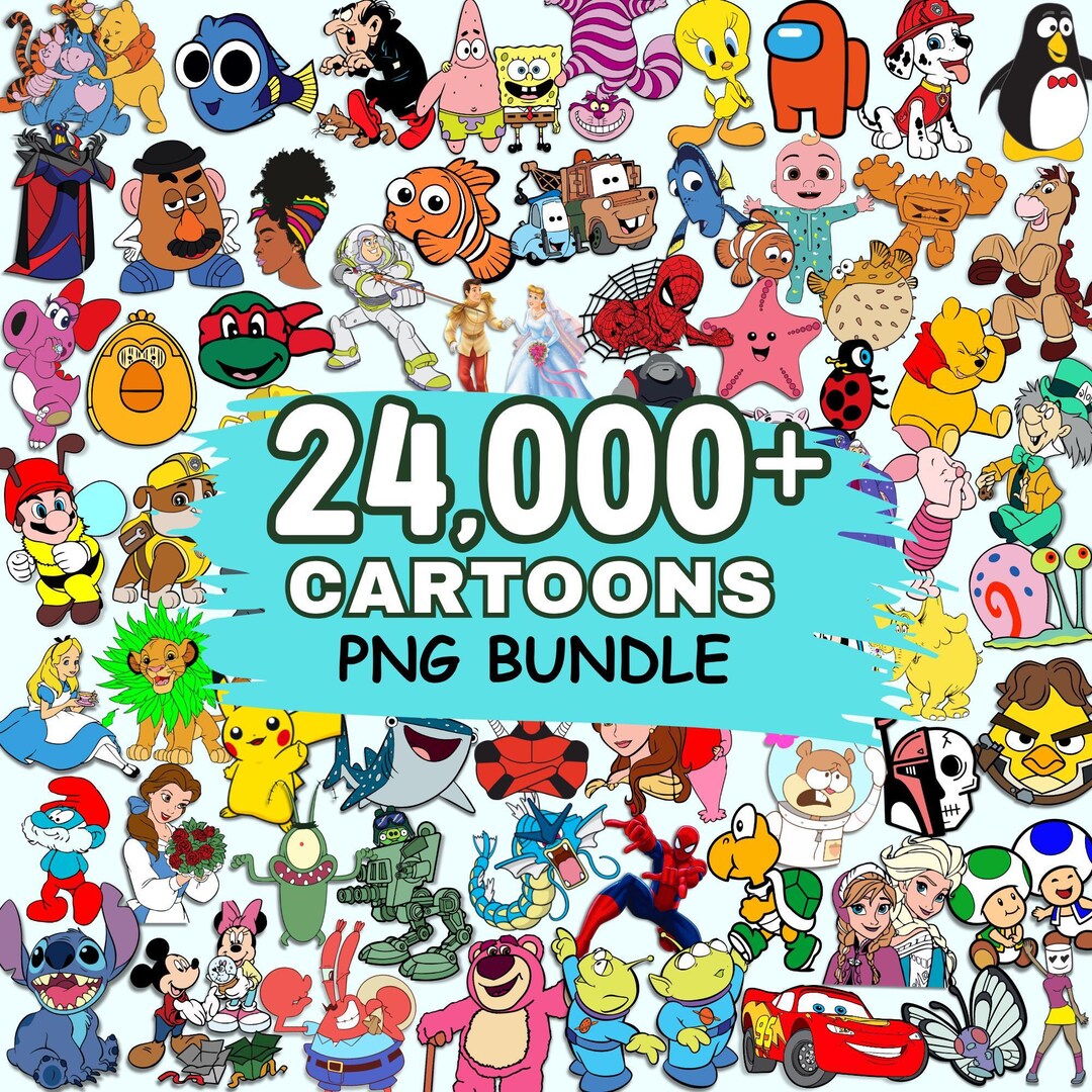 24000+ Cartoon Mega Bundle, Funny Cartoons Clipart, Sublimation Design ...