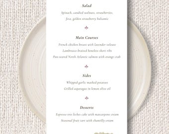 Swan Storybook Wedding Suite Wedding Menu