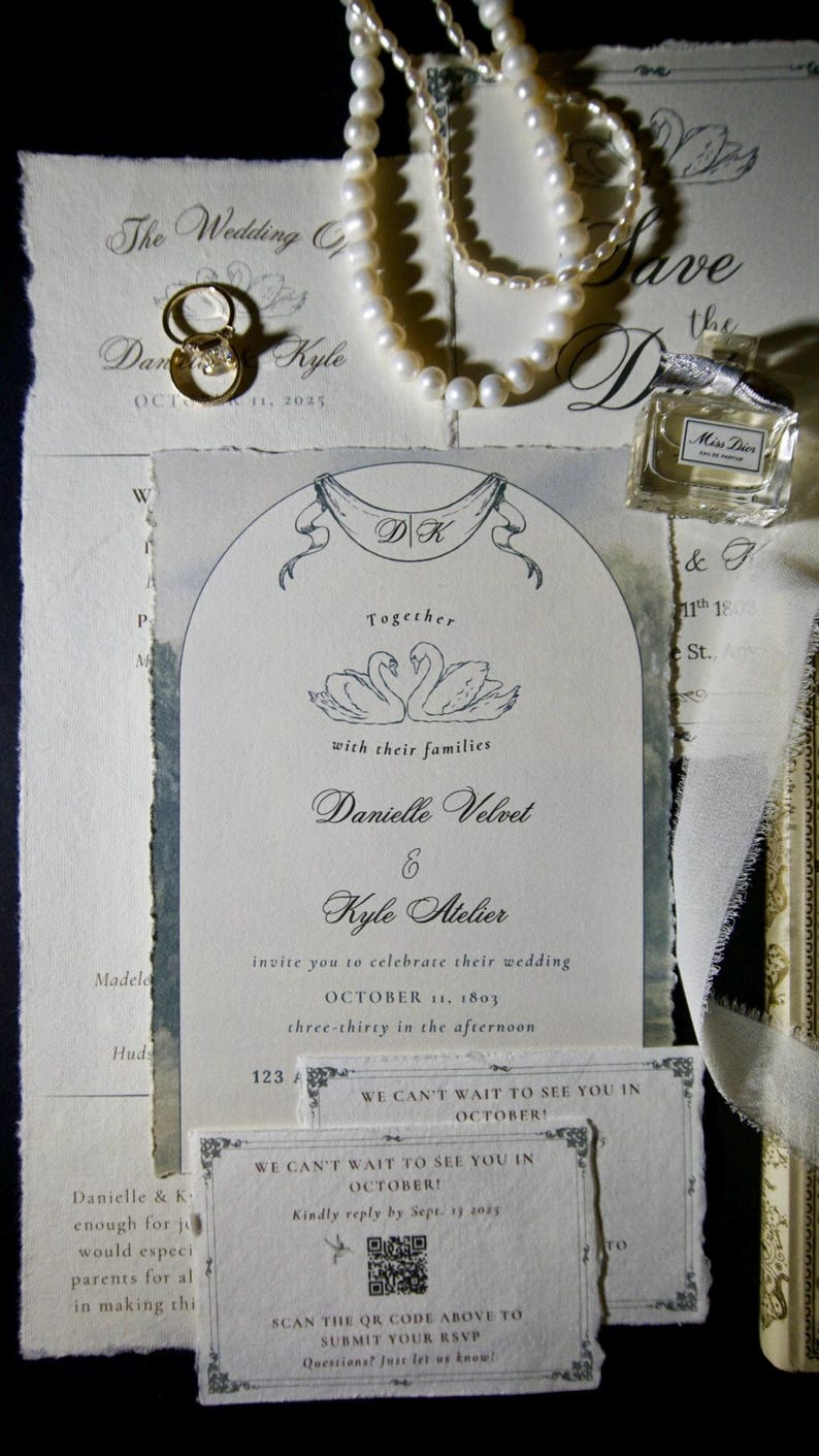 Swan Storybook Suite – Editable Canva Wedding Invite Fairytale Template Collection image 18