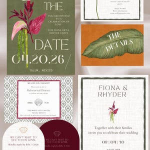 Editable Wedding Invitation Template – Island Luxe Printable Invite Suite (Canva & PDF)