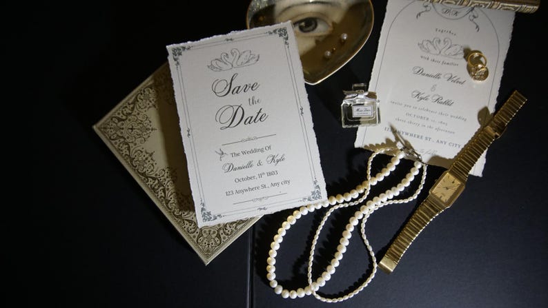 Swan Storybook Suite – Editable Canva Wedding Invite Fairytale Template Collection image 2