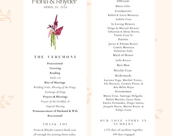 Vintage Island Garden Wedding Program Template