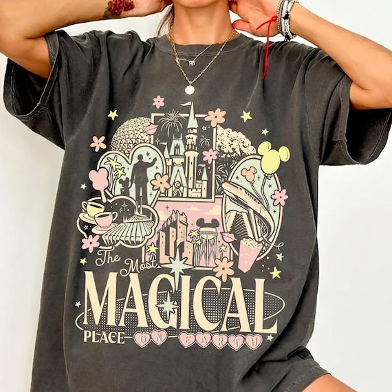Retro The Most Magical Place On Earth PNG, Mickey Disneyworld PNG, Disney PNG, Disney 2026 Trip Disney Vacation Tee