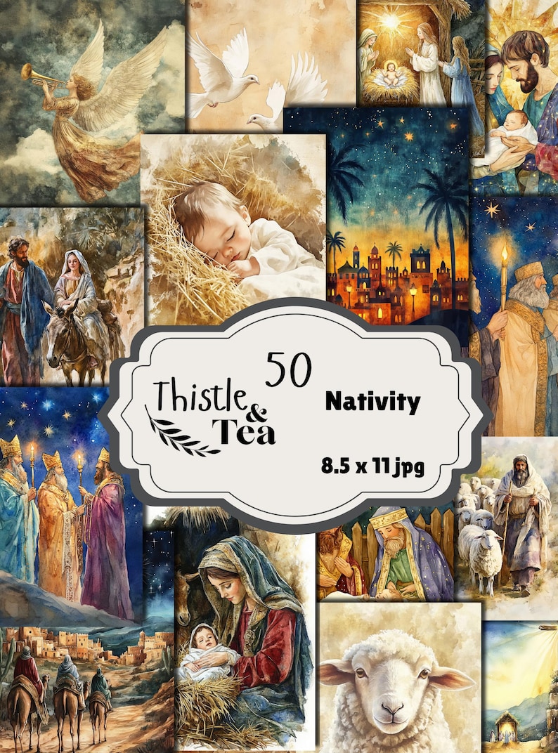 Nativity: 50 Jpgs, 300 Dpi, 2550x3300, Commercial Use, Digital Download ...