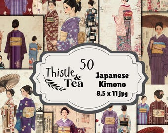 Japanese Kimono: 50 jpgs, 300 dpi, 2550x3300, commercial use, digital download