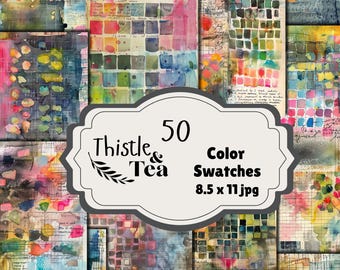 Color Swatches: 50 jpgs, 300 dpi, 2550x3300, commercial use, digital download