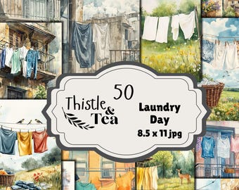 Spring Laundry Day: 50 jpgs, 300 dpi, 2550x3300, commercial use, digital download