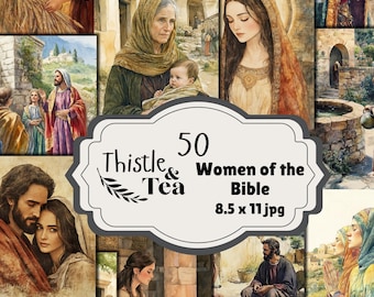 Women of the Bible: 50 jpgs, 300 dpi, 2550x3300, commercial use, digital download