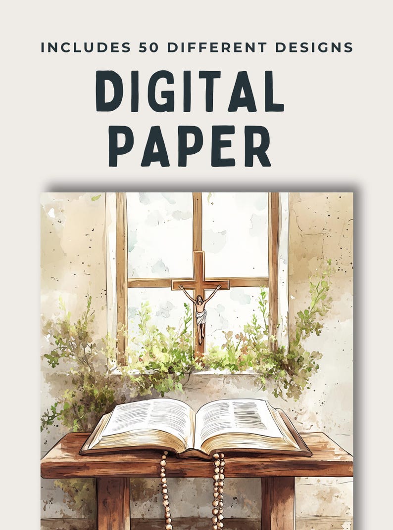 Experience the gentle beauty of faith with this 50-page Christian-themed junk journal paper set. Each 8.5 x 11" JPG is thoughtfully designed with vintage-inspired illustrations—peaceful churches, open Bibles, radiant doves, and serene countryside scenes—perfect for prayer journals, scrapbooking, and creative devotionals. Subtle watercolor textures and warm, nostalgic tones invite reflection and inspiration, making this collection a heartfelt addition to your spiritual crafting projects.