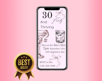30th Birthday Invitation | Birthday Party Invite | Customizable Template