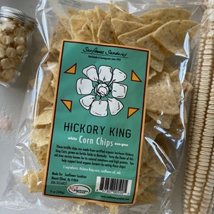 Heirloom Corn Tortilla Chips - 5 (12 Oz.) Bags | Non-GMO Gluten Free Hickory King Corn Chips, Non-GMO White Corn Chips