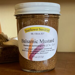 Balsamic Mustard | Raw Mustard, Coarse-Grain Mustard, Artisan Mustard, Gourmet Mustard, Housewarming Gift, Unique Gift, Vegan GF