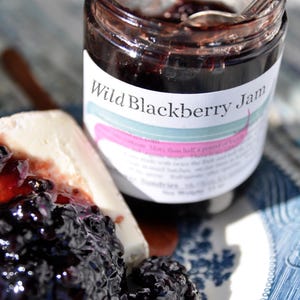 Wild Blackberry Jam |  Homemade Jam, Small Batch Jam, Farm Fresh Jam, Natural Jam, Low Sugar Jam, Housewarming Gift, Unique Gift, Vegan GF
