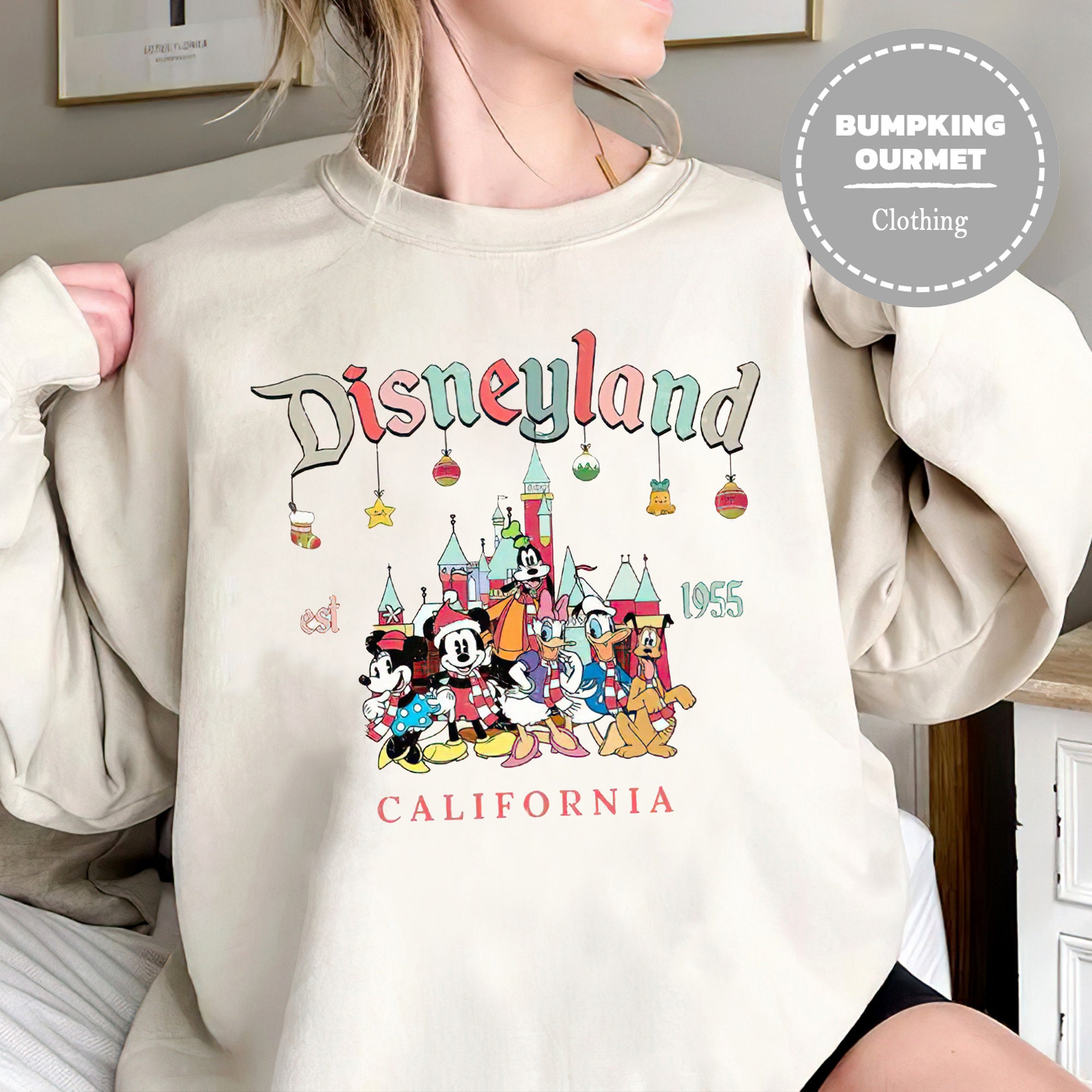Discover Vintage Disneyland Christmas Sweatshirt, Comfort Color Disney Christmas Sweatshirt