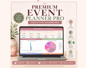 Event Planner Pro Spreadsheet | Excel Google Sheets Budget Tracker (Digital Download)