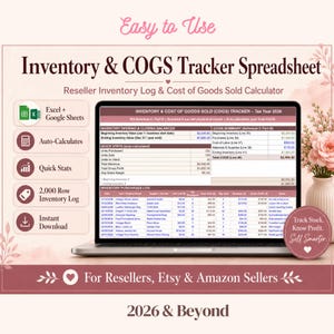 Inventory COGS Tracker Spreadsheet for Resellers (Excel/Google Sheets)