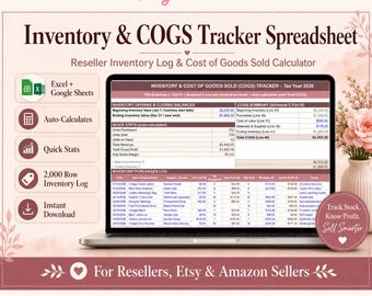 Inventory COGS Tracker Spreadsheet for Resellers (Excel/Google Sheets)