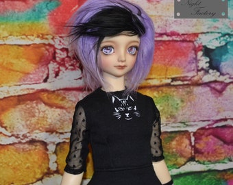 8/9 Purple And Black fur wig for BJDs