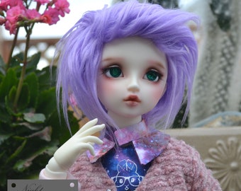 8/9 7/8 BJD Lilac/purple faux fur wig