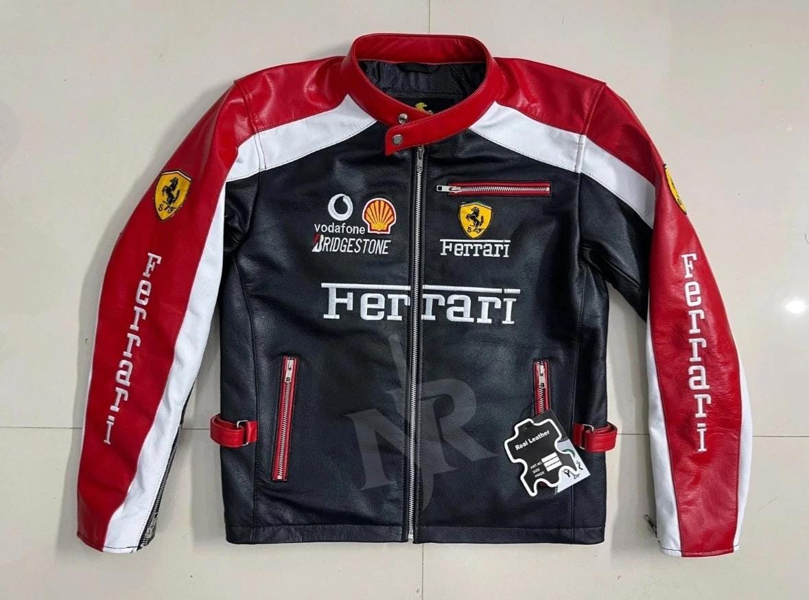 Ferrari red leather jacket - Etsy 日本