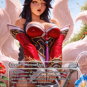Vulpine Harvester - Ahri Playtest Proxy Card. UNOFFICIAL PROXY, Not Tournament Legal