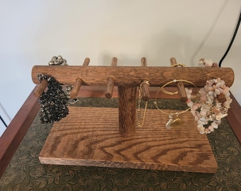 Handmade Red Oak Bracelet Holder | Jewelry Display Stand