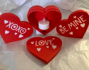 Caja iluminada en forma de corazón