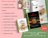 Recipe Page Template bundle - Cottagecore, Farmhouse Style, Blue, Green, Pink - Editable Printable on Canva - Customizable Homemade Cookbook