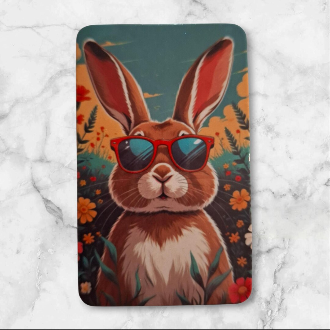 70s Cartoon Rabbit Retro Bunny Magnet – 70s Hippie Rabbit With Sunglasses - Etsy Australia