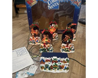Noma Vtg Here Comes Santa Claus Lighted Musical Animated Christmas 1994 VIDEO