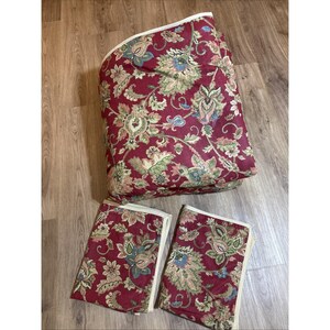 Ralph Lauren Chaps Red Annabelle Jacobean Queen Comforter & 2 Standard Shams image 2