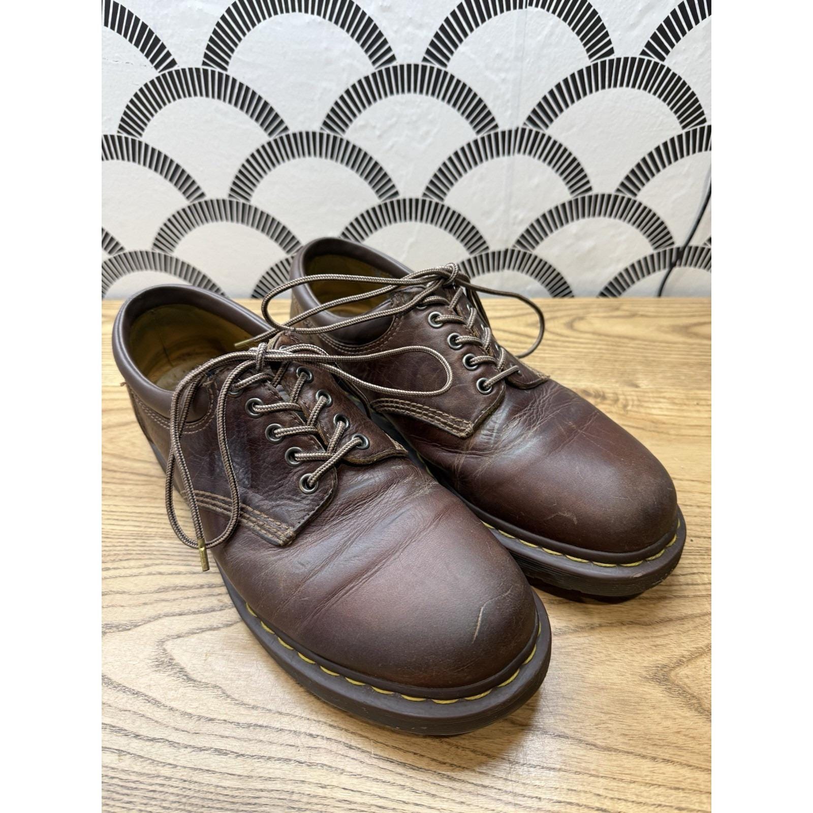 Vtg Y2K Dr. Martens distressed chunky lug sole brown leather Oxfords shoes 11.5 Dr Doc Martens Y2K Vintage Chunky 2C01 Brown | Mercari main image 3