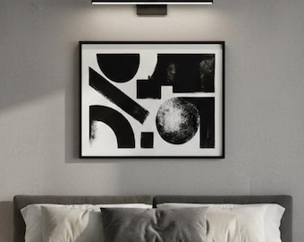 Abstract Geometric Shapes Print | Black and White Minimal Wall Art | Modern Digital Download